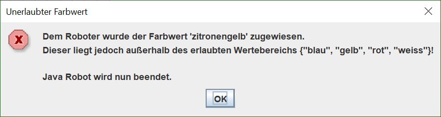 Fehlermeldung Farbzuweisung